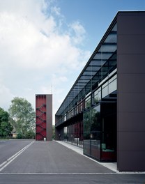 Fire Department Lauterach - view from east with hose-drying tower