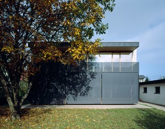 Residence Lauterach - south facade with closed shutters