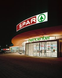 Rheincenter Lustenau - entrance at night