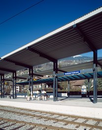 Train Station Schruns - platform with flying roof