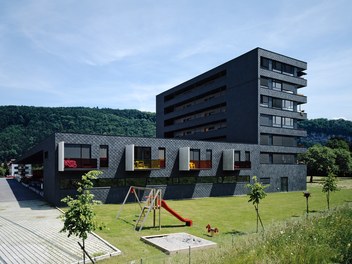 Housing Estate and Shopping Center - view from southwest with playground