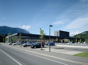 Housing Estate and Shopping Center - supermarket with parking space