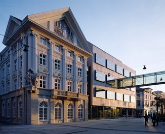 Hypobank Bregenz - old <> new at dusk