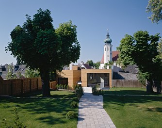 Reblaus - view from garden with church