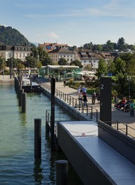 Harbor Bregenz - landing stage from bridge