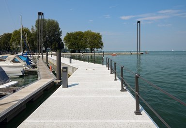 Harbor Bregenz - molos with lighthouses