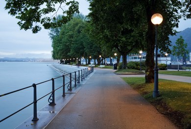 Harbor Bregenz - molo at dusk