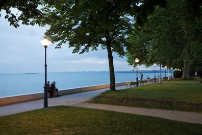 Harbor Bregenz - molo at dusk