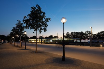 Harbor Bregenz - square at dusk