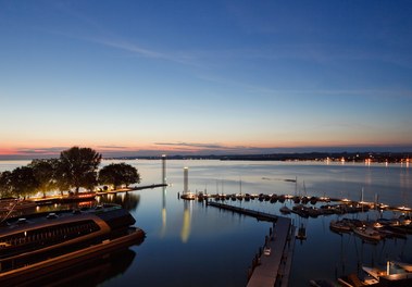 Harbor Bregenz - general view at dusk