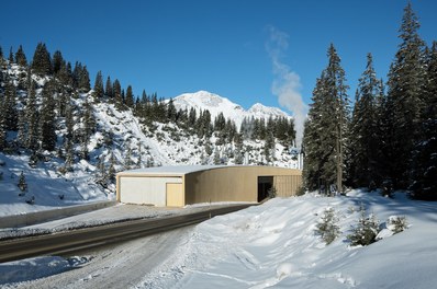 Biomasse Heizwerk Lech - view from east