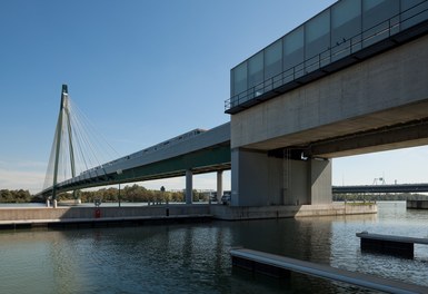 U2 Underground  Station Donaumarina - station and bridge