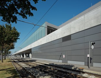 U2 Underground  Station Donauspital - south facade with tram tracks