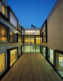 Social Center Klosterreben - courtyard at night