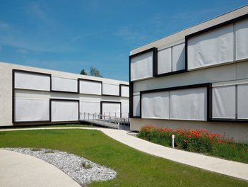 Social Center Klosterreben - view from southeast with closed shutters