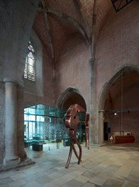 Dominikanerkirche - entrance with exhibition Manfred Wakolbinger