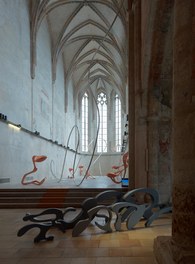 Dominikanerkirche - main space with exhibition Manfred Wakolbinger