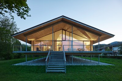 Residence D - view from lake at night