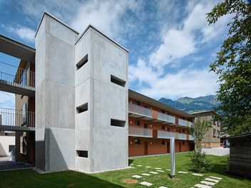 Housing Estate Ludesch - east facade with staircase