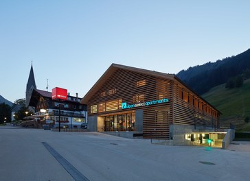 M Preis + Apartment House - general view at night