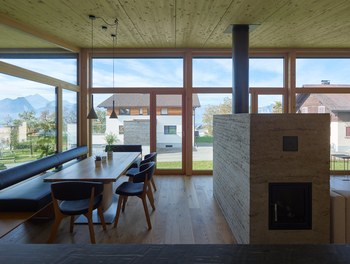 House in Übersaxen - living-dining room