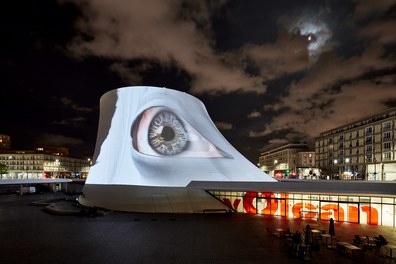 ORT @ Niemeyer´s Le Volcan - media installation ORT