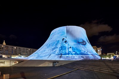 ORT @ Niemeyer´s Le Volcan - media installation ORT