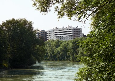 Housing Complex Laend Yard - view from river